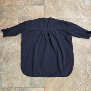 Lucky Brand Indigo Tunic‎ Top Pleated Back 3/4 Sleeve Casual Shirt S
